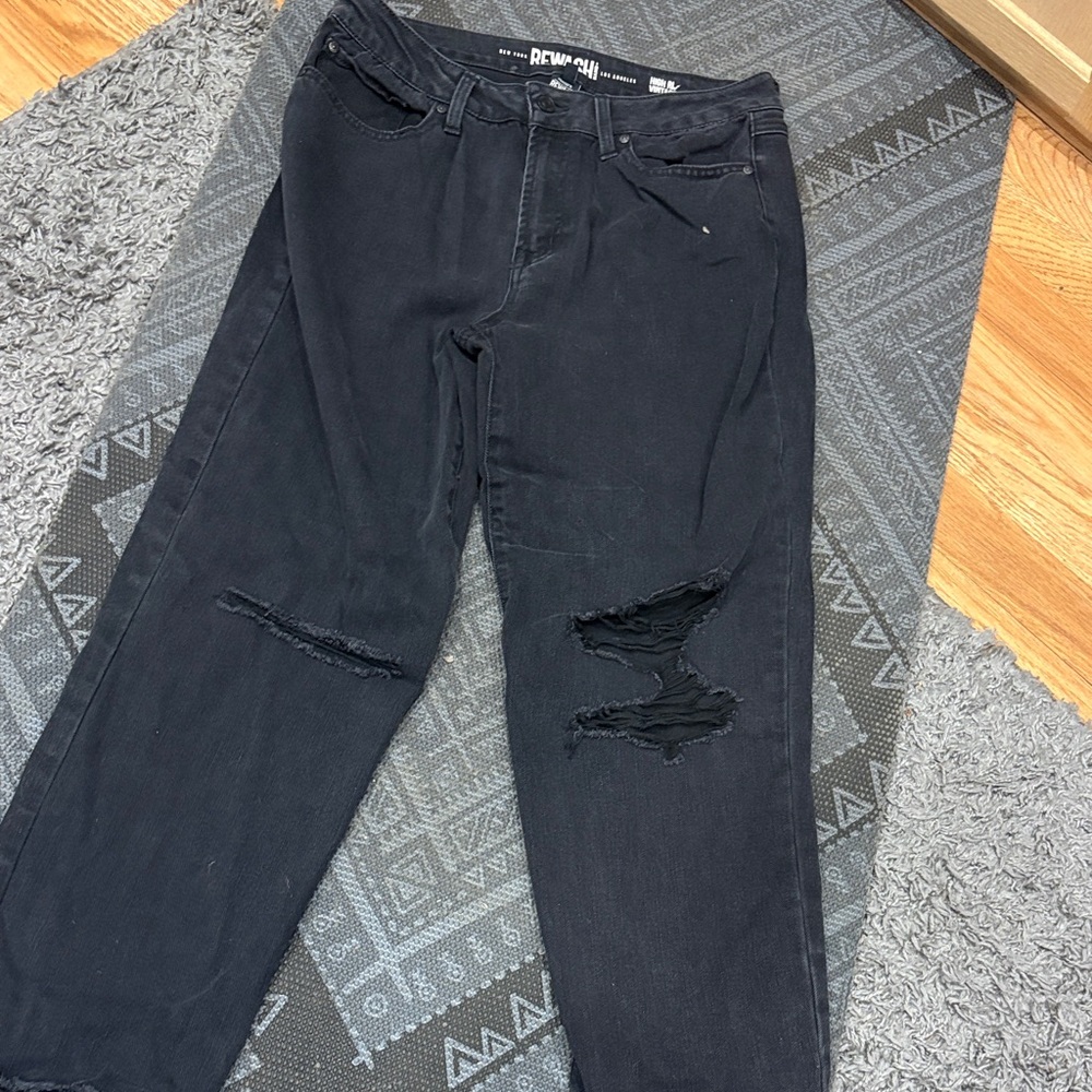 Rewash Men's Black Relaxed Jeans